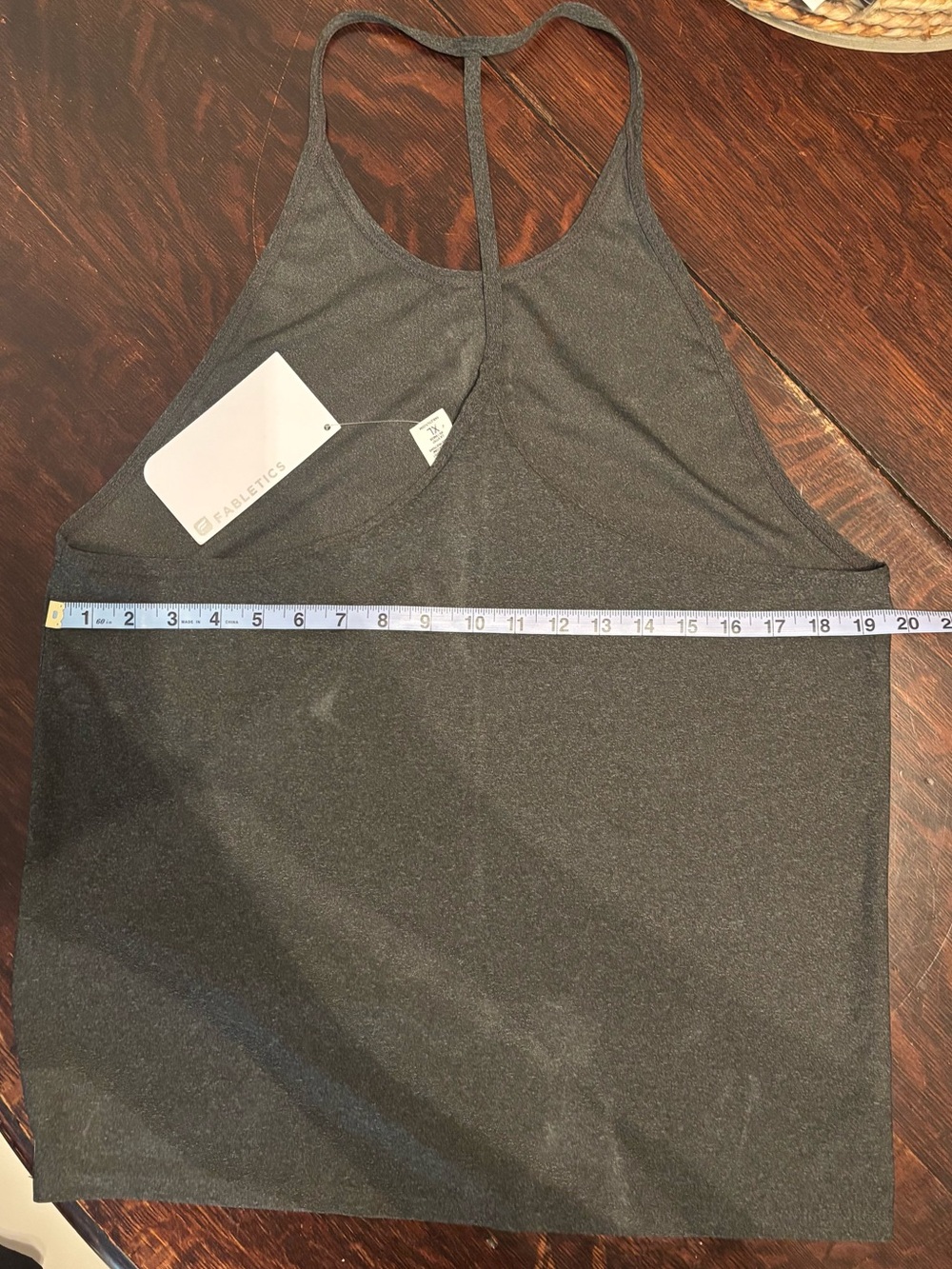 Fabletics Charcoal Gray T-Back Racerback Ciara Tank Top